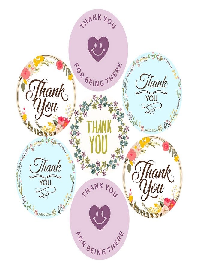 SLGIFT Vinyl Thank You Theme Sticker, Self-Adhesive Vinyl Stickers, 40 Pieces, 2 x 2 Inches Round Sticker, 4 Unique Designs, R102 - Image 1